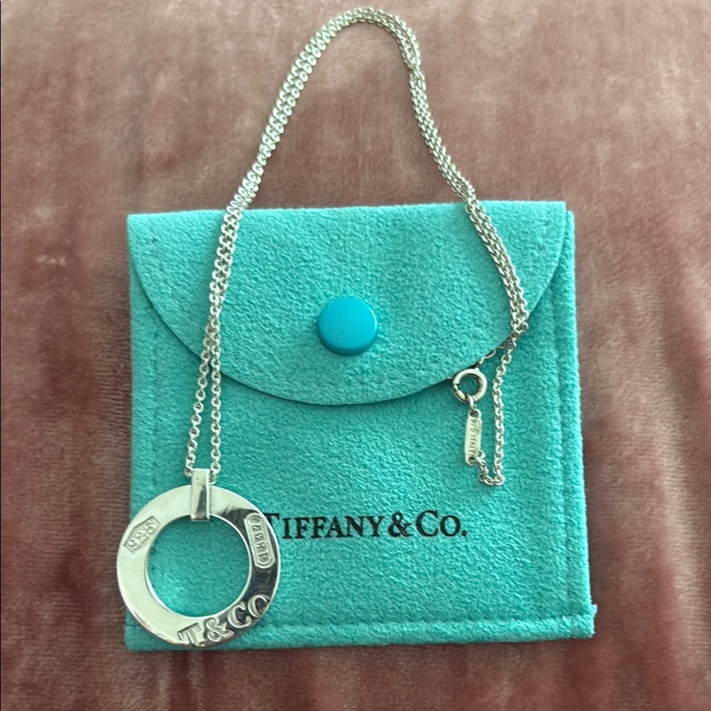 Tiffany & co. Retired 1837 disc pendant necklace Sterling 925. Authentic.